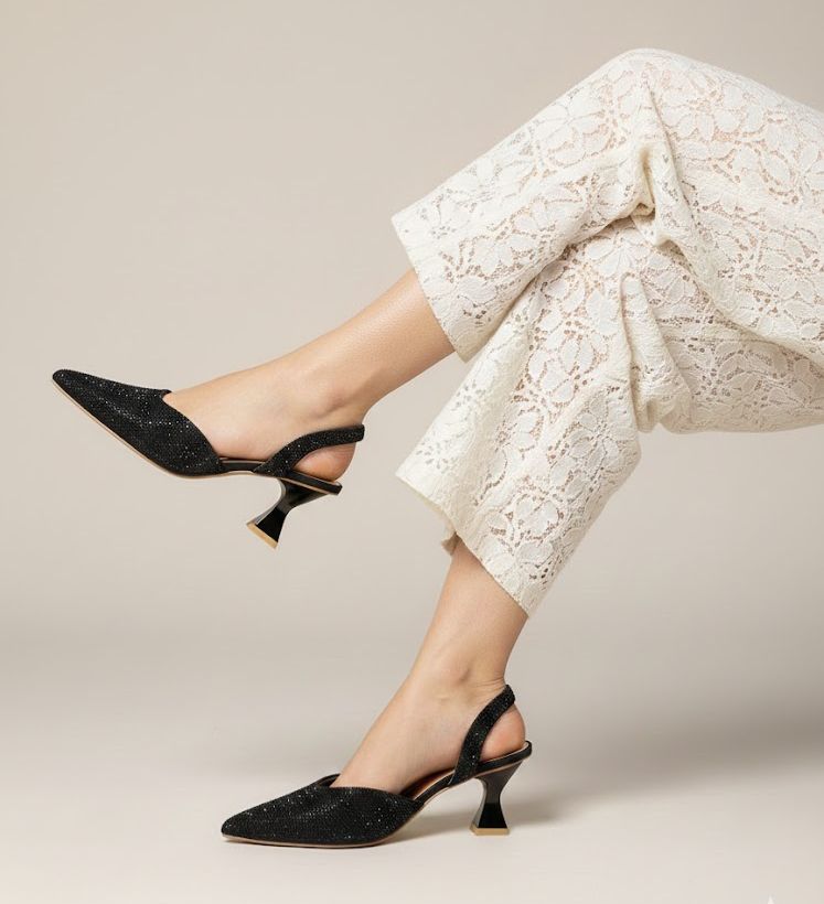 Famous Stone Heel Black