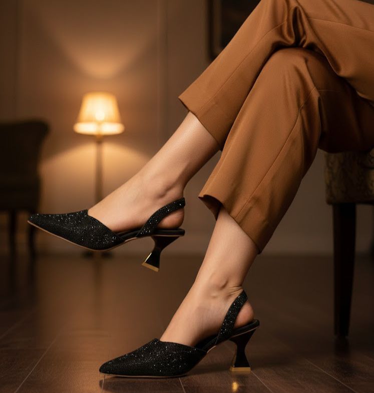 Famous Stone Heel Black