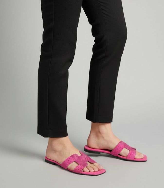 Trending Pink velvet Flats